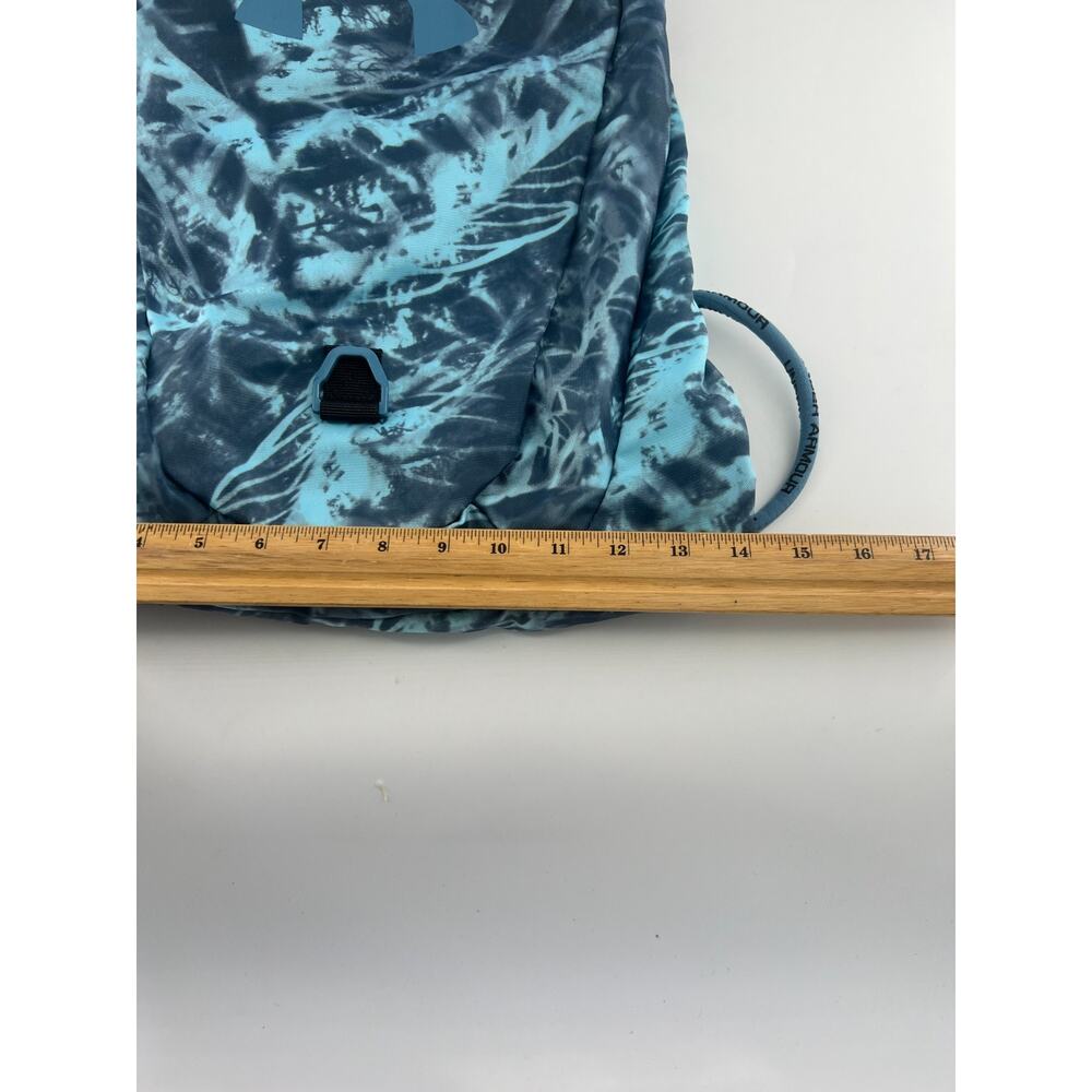 Under Armour Sack Backpack Blue Tie dye Camo School Cinch Bag Zippers - Picture 4 of 5